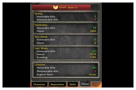 wow classic honor system